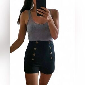 Zara Black and Gold High Waist Shorts